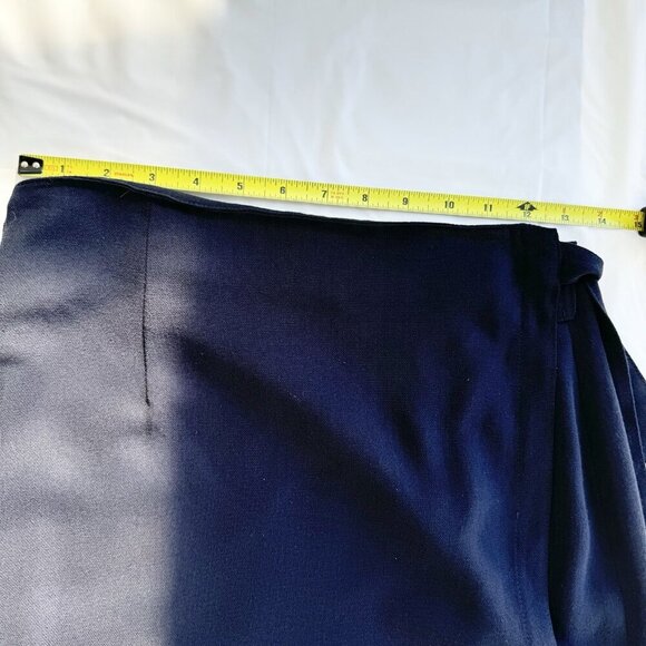 Tristan & Iseut Long Navy Wrap Skirt Fully Lined Size 9 Vintage - Picture 4 of 11